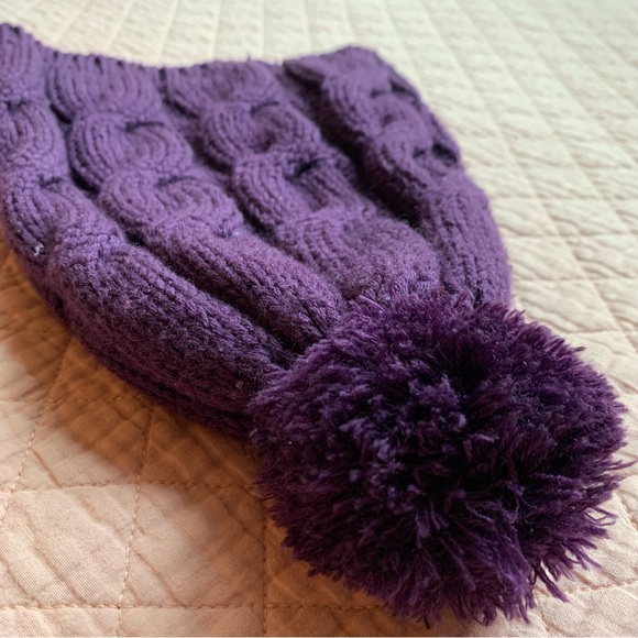 ALDO - Scarf long oversize & tuque with matching beanie pompom acrylique purple - Picture 6 of 8